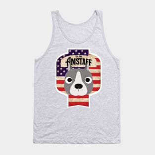 American Staffordshire Terrier - Distressed Union Jack Amstaff Beer Label Design Tank Top